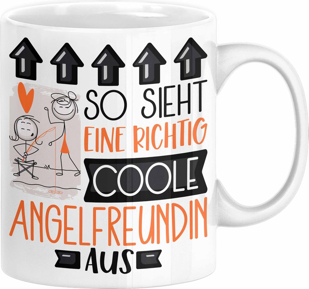 Angelfreundin Geschenk Tasse Lustig Geschenkidee für Angelfreundin Geburtstag So Sieht Eine Richtig Coole Angelfreundin Aus Frauen Spruch Anglerin...