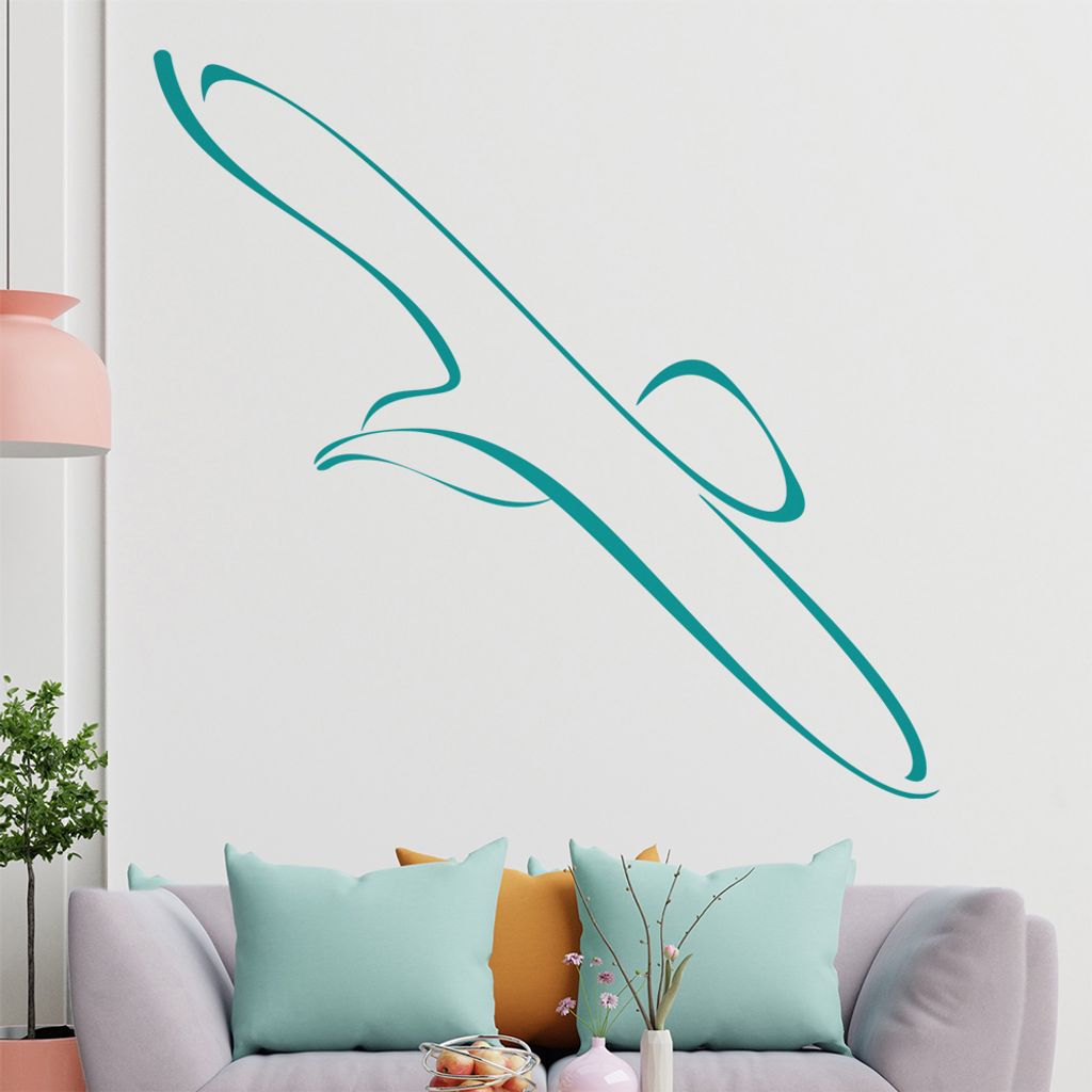 Vogel Linien Wandtattoo in 6 Größen - Wandaufkleber Wall Sticker - Dekoration, Küche, Wohnzimmer, Schlafzimmer, Badezimmer