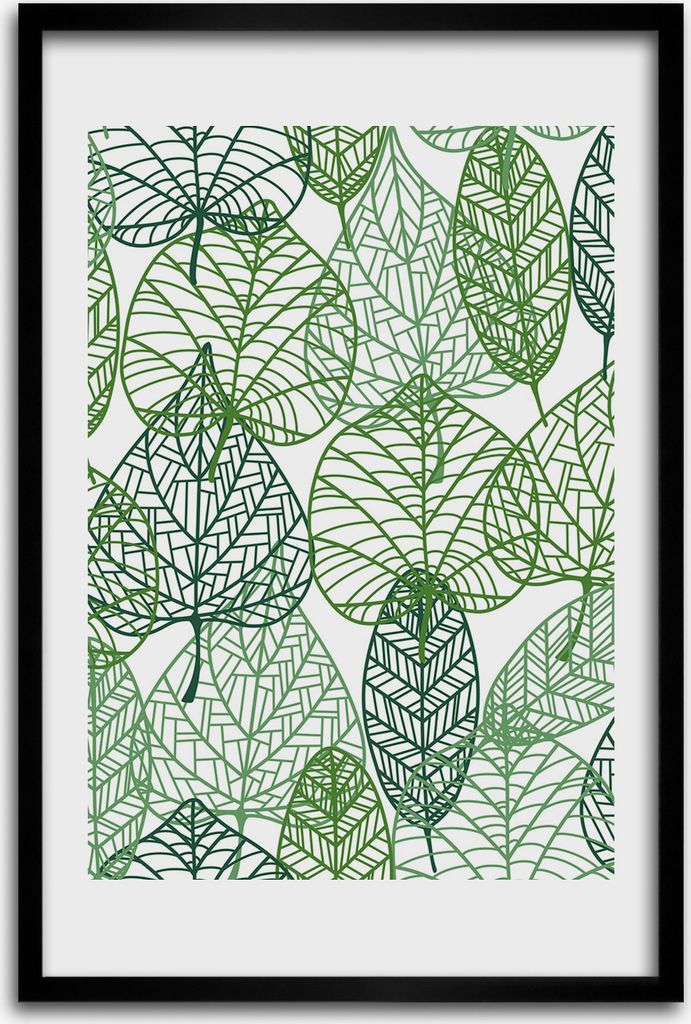 Bild - Bilderrahmen - 40 cm x 60 cm - MDF - Rahmen - Wandkunst - Laub