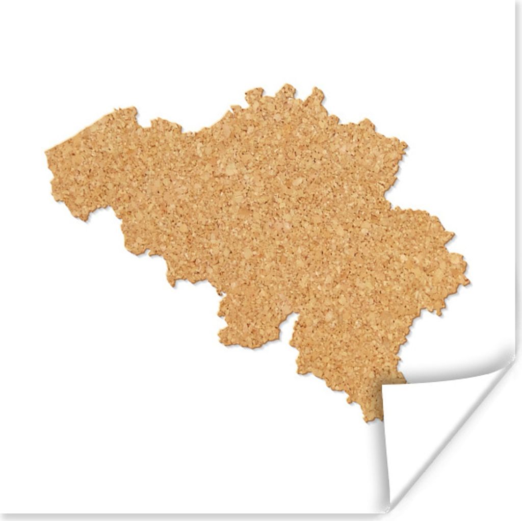MuchoWow Poster Eine Illustration von Belgien aus Kork 75x75 cm - Wand Dekoration