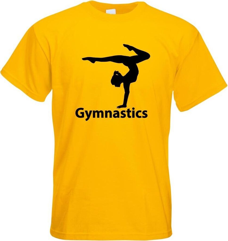 Kiwistar - T-Shirt - gelb - Gymnastics Motiv Bedruckt Funshirt Design Print - mit Motiv Bedruckt - Funshirt Design - Sport - Freizeit - Herren - XL