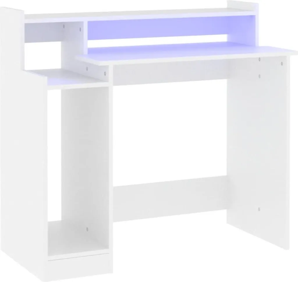 Scrivania Bianca con LED 97cm | Offerta Tavolo Studio Moderno