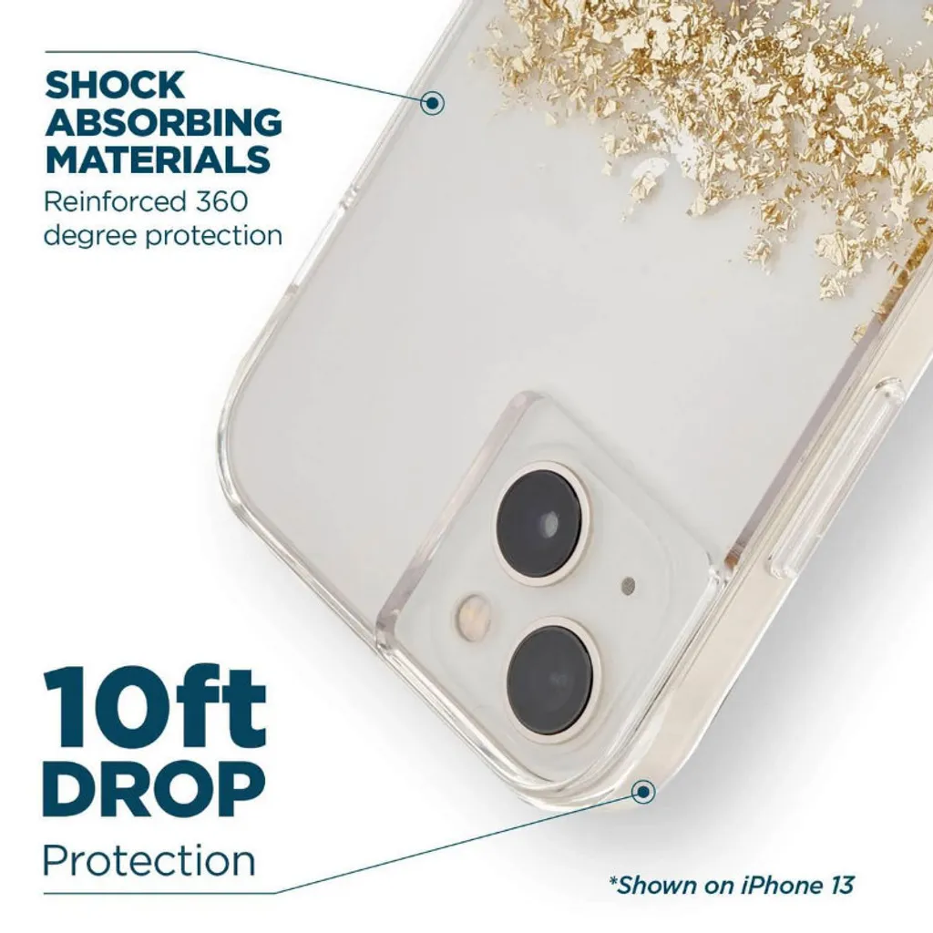 Protégez votre iPhone 14 Plus avec élégance : Étui Case-Mate Or Marbre - 6