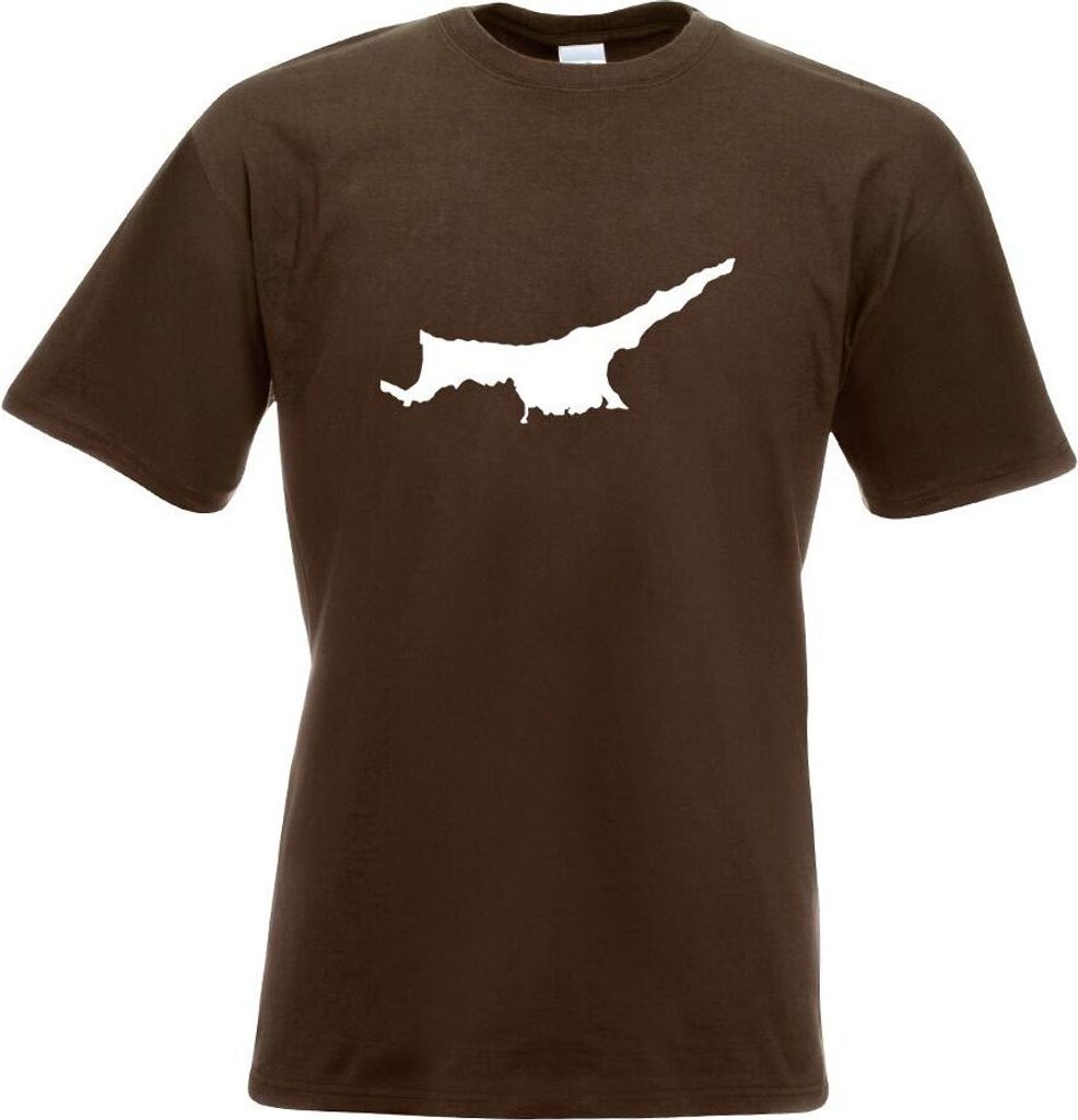 Kiwistar - T-Shirt - Chocolate - Nordzypern Umriss Kontur Herren Funshirt Bedruckt Design Sprüche Spruch Motive - mit Motiv Bedruckt - Funshirt De...