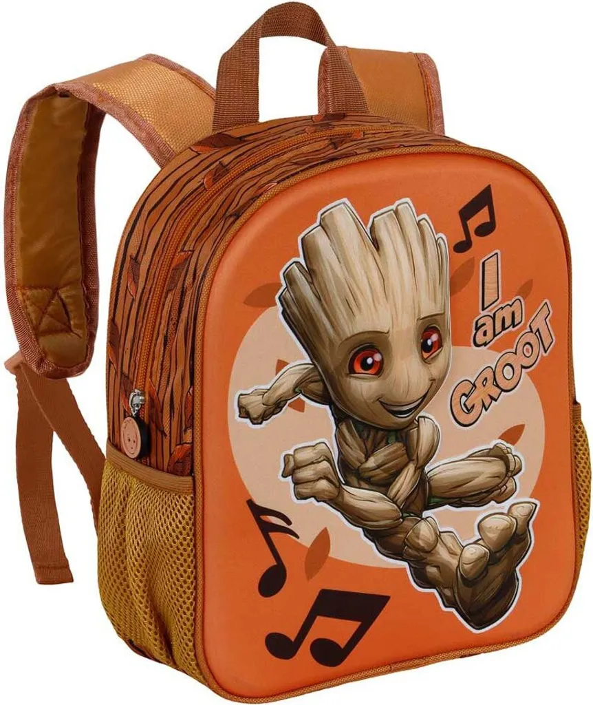 Sac à Dos Marvel Groot 3D Orange 31 cm Confortable et Résistant - 3