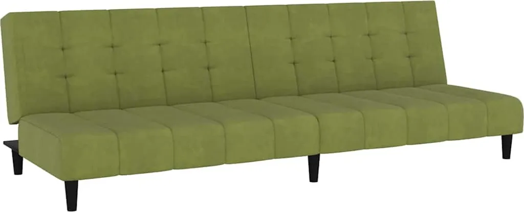 Canapé-lit 2 places vert clair velours scandinave Modèle Oslo 140cm