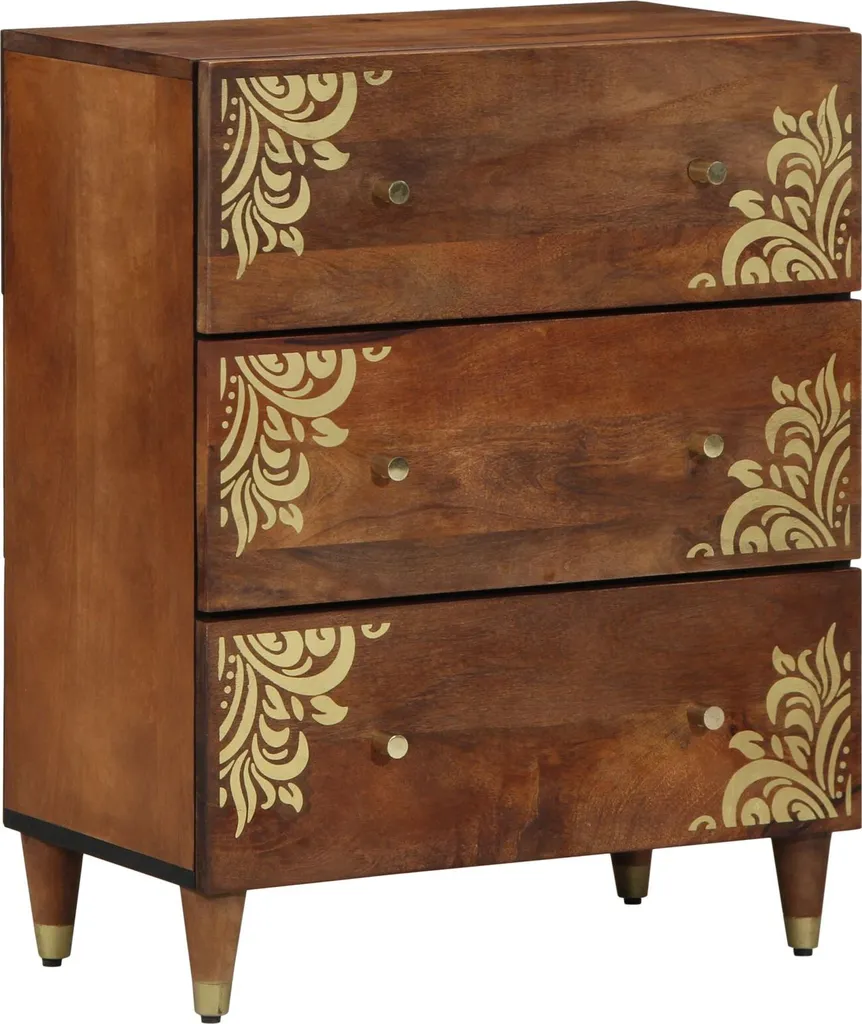 Meuble de rangement robuste bois massif 60cm contre le désordre