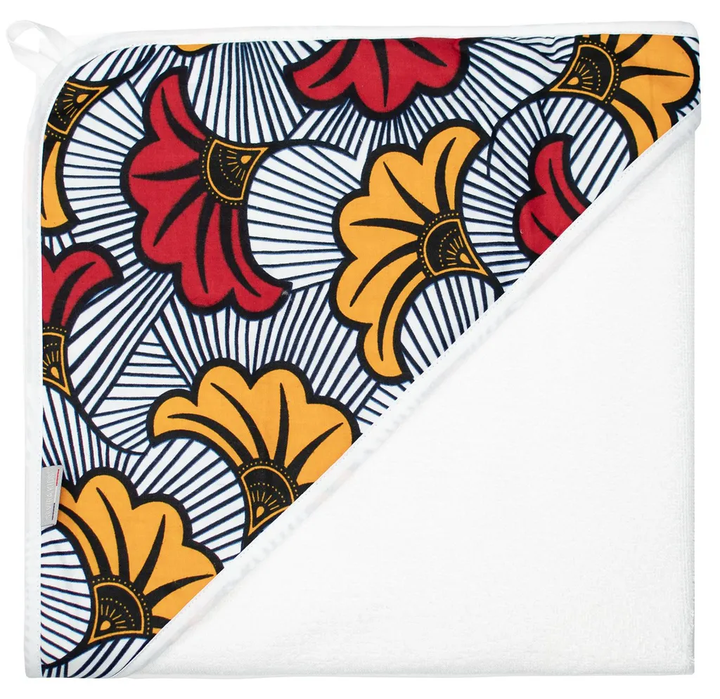 Cape de bain Wax Fleurs de Mariage 100x100 cm Rouge par Sevira Kids