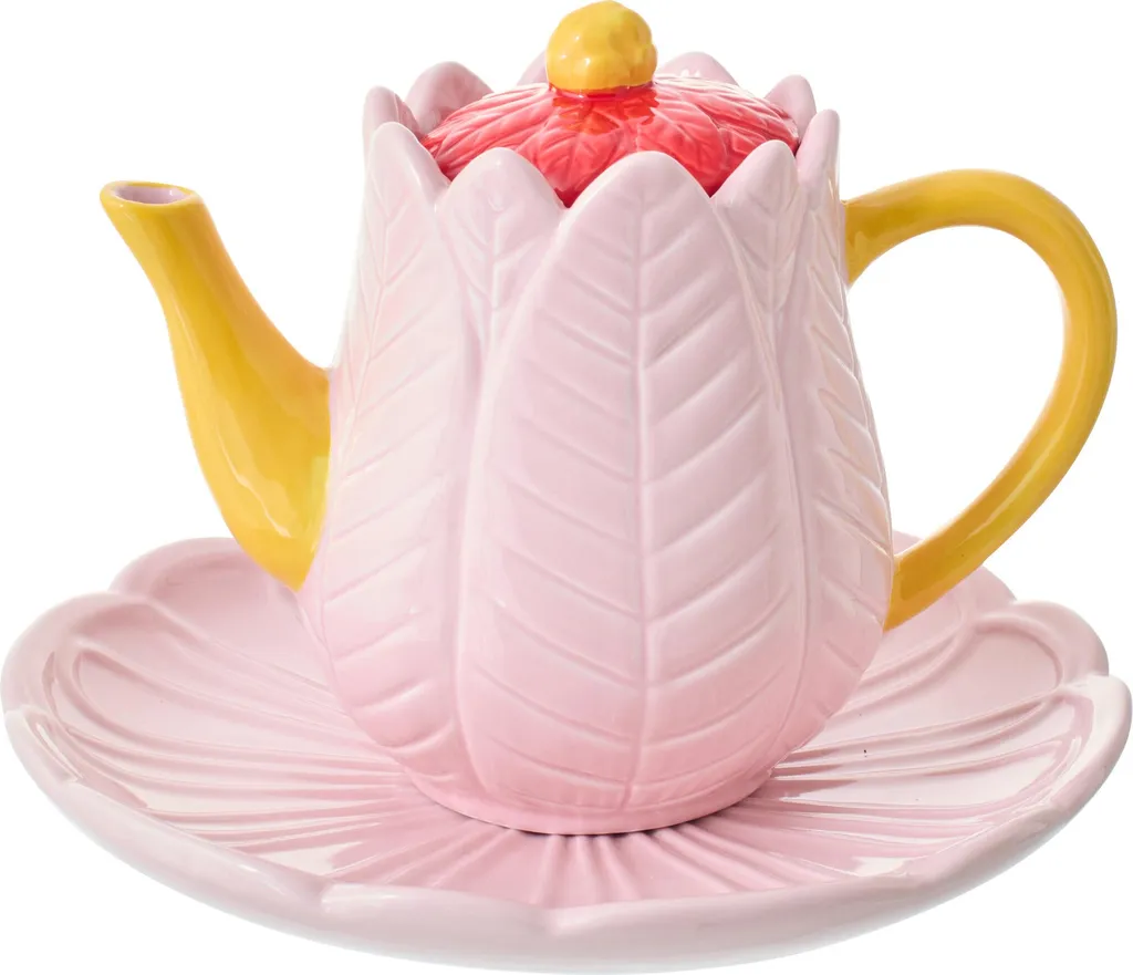 Grande théière en porcelaine décorée pour service à thé traditionnel