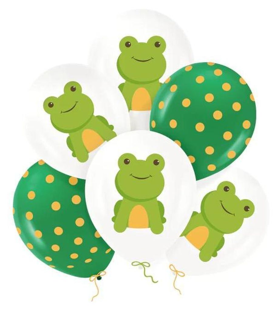 Palloncini FROSCH verdi animali rana compleanno 6pz. Immagine del prodotto 