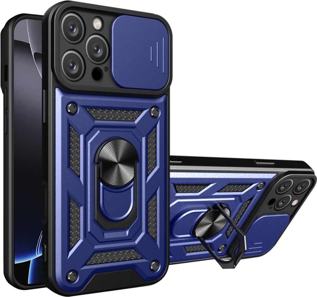 Techsuit Camshield Back Cover Hülle für Apple iPhone 16 Pro - Blau