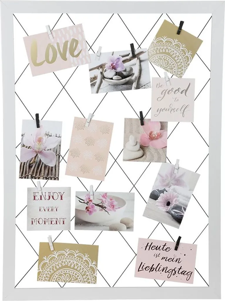 Lot de 10 Multi Cadres Photo en Bois avec Pinces pour Décoration Murale