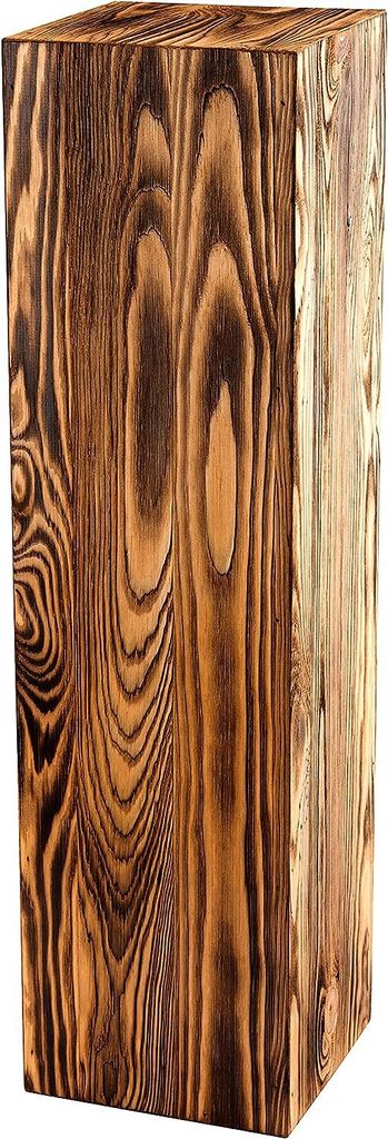 Dekosäule aus Holz 75x20x20 cm – Rustikale Holzsäule als Bodenwindlicht Ständer oder Blumensäule – Baumstamm Deko für Wohnzimmer – Stabi...
