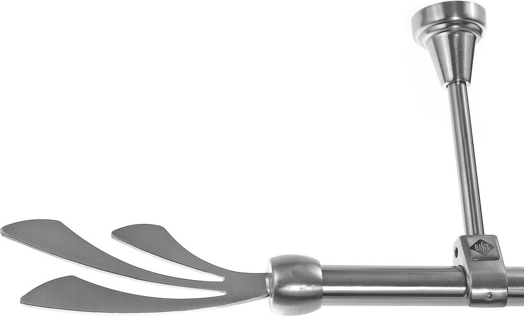 Gardinenstange mit Deckenhalterung I Metall Edelstahl Look 1-läufig Ø20mm D51 R