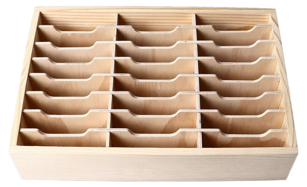 Holz-Organizer mit 24 Fächern, 31x19x10 cm