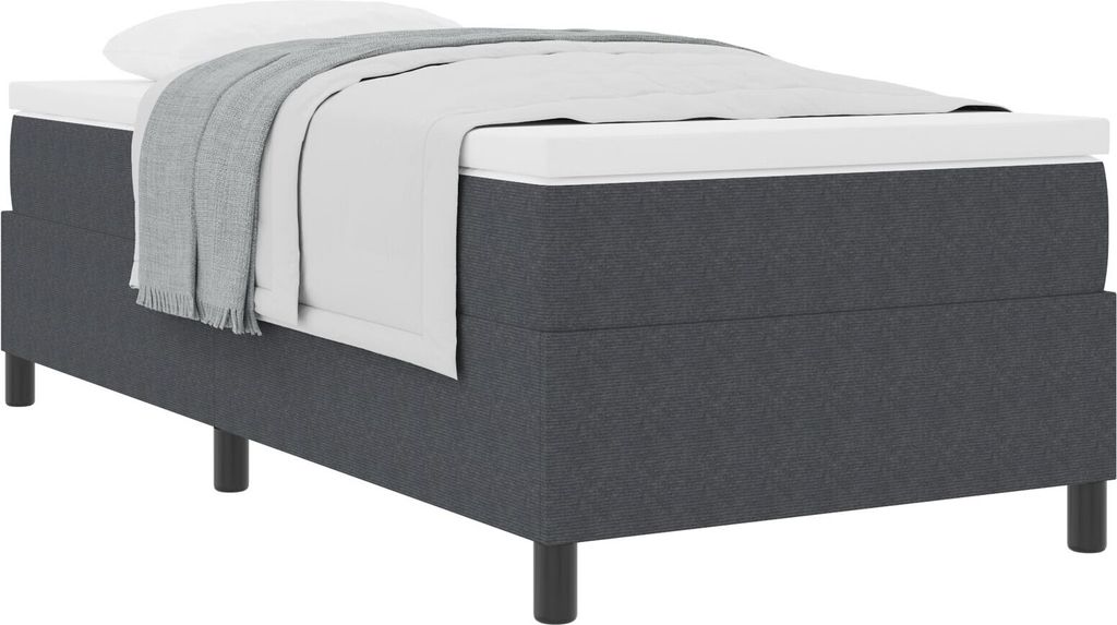 Langlebige Boxspringbett mit Matratze Dunkelgrau 100 x 200 cm Cordstoff - Bettrahmen/Klassische Betten Möbel411442