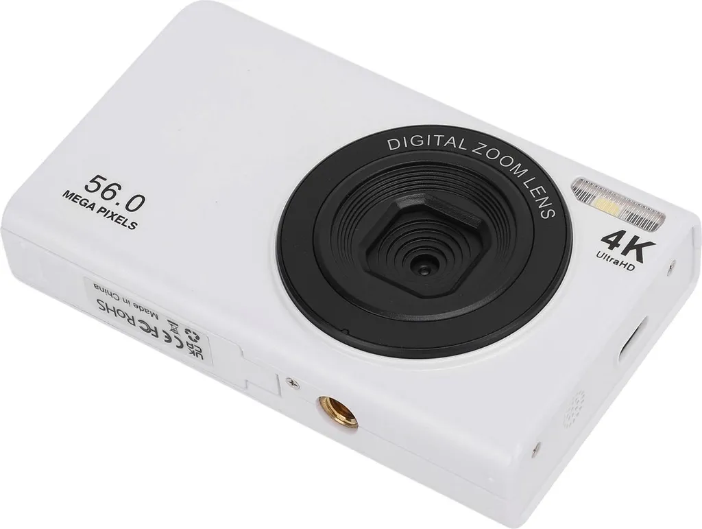 Appareil photo numérique 56 MP 4K avec autofocus et zoom x16 blanc