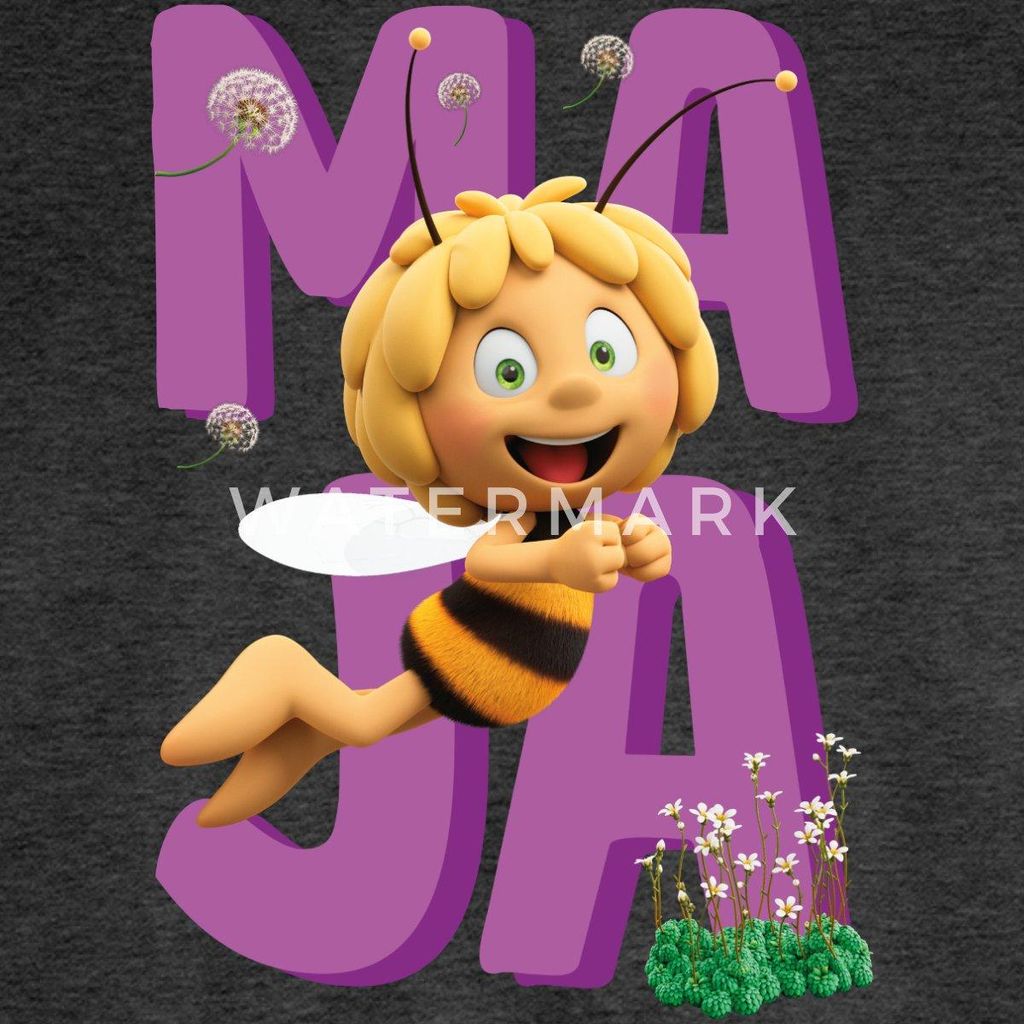 Spreadshirt Die Biene Maja 3 Maja Fliegt Kinder Premium Langarmshirt, 122/128 (6 Jahre), Anthrazit meliert