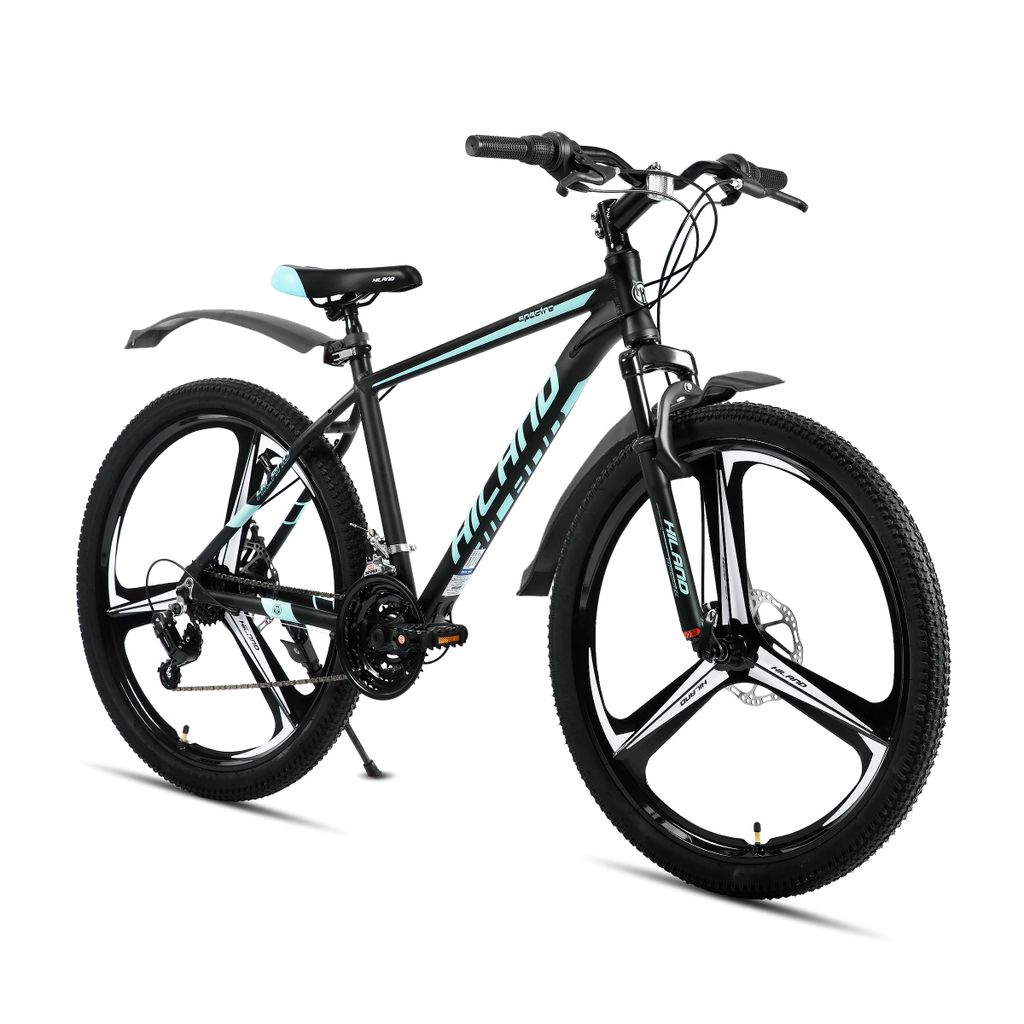 Hiland 26 Zoll Mountainbike für Erwachsene, 3/6 Speichenrad 18 Gang Herren Damen Mountainbike, mit Doppelscheibenbremse, 26 Zoll MTB Aluminiumrahmen