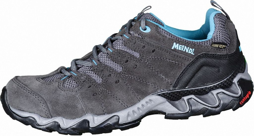 Meindl Portland Lady GTX Damen Velour Mesh Trekkingschuhe grau, Goretex Ausstattung, 4432151/8.0