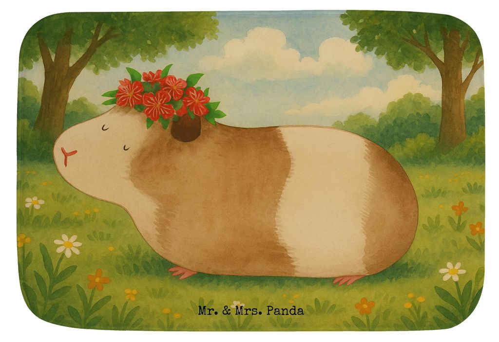 Mr. & Mrs. Panda duschmatte Meerschweinchen Weisheit Design - Weiß - Geschenk, Wunder, Duschvorleger, Spruch, Motivation, Realität, Badteppich, B...