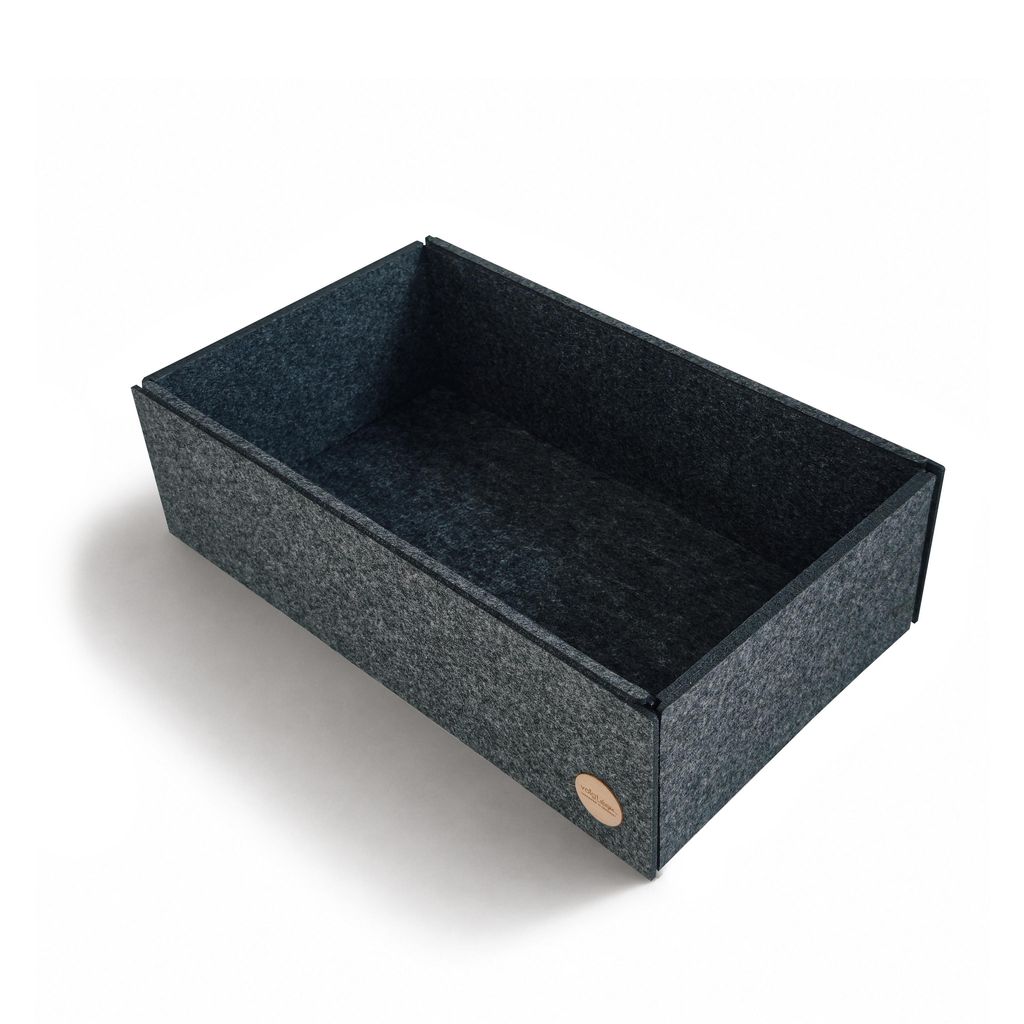 Aufbewahrungsbox CLEAN Filz 20 x 33 x 10 cm ohne Deckel in anthrazit meliert