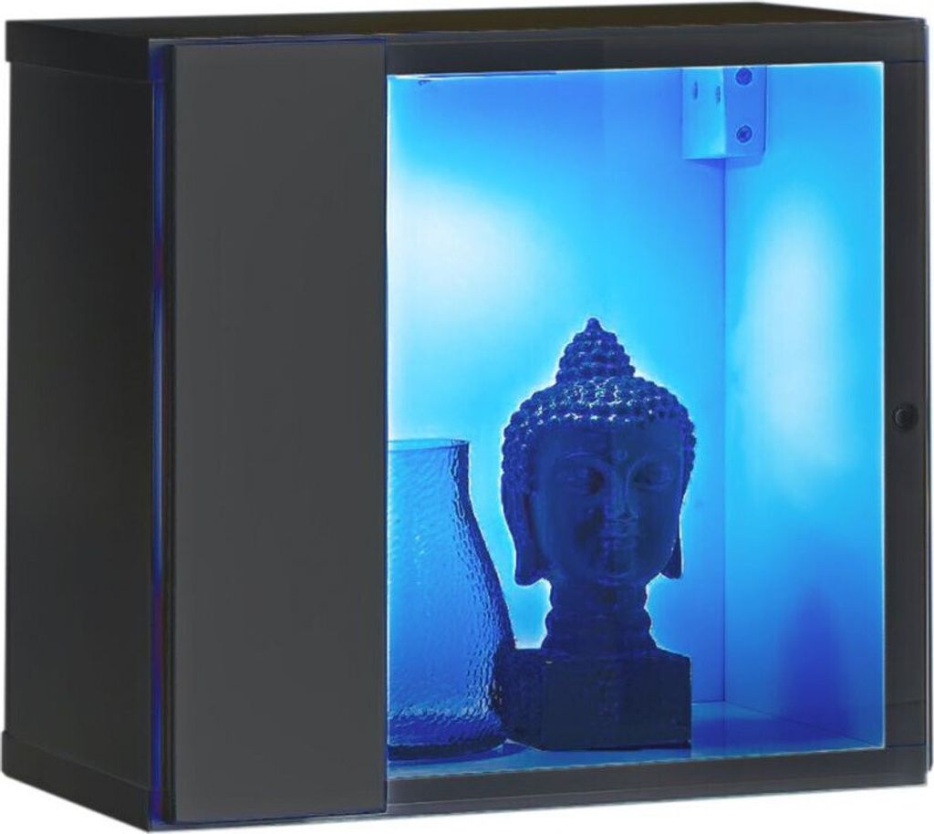 Verglaste Vitrine für die Wand RIONATA 10 – graphit
