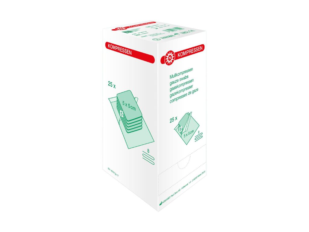 Nobamed MULLKOMPRESSEN 7,5x7,5 cm steril 8 fach