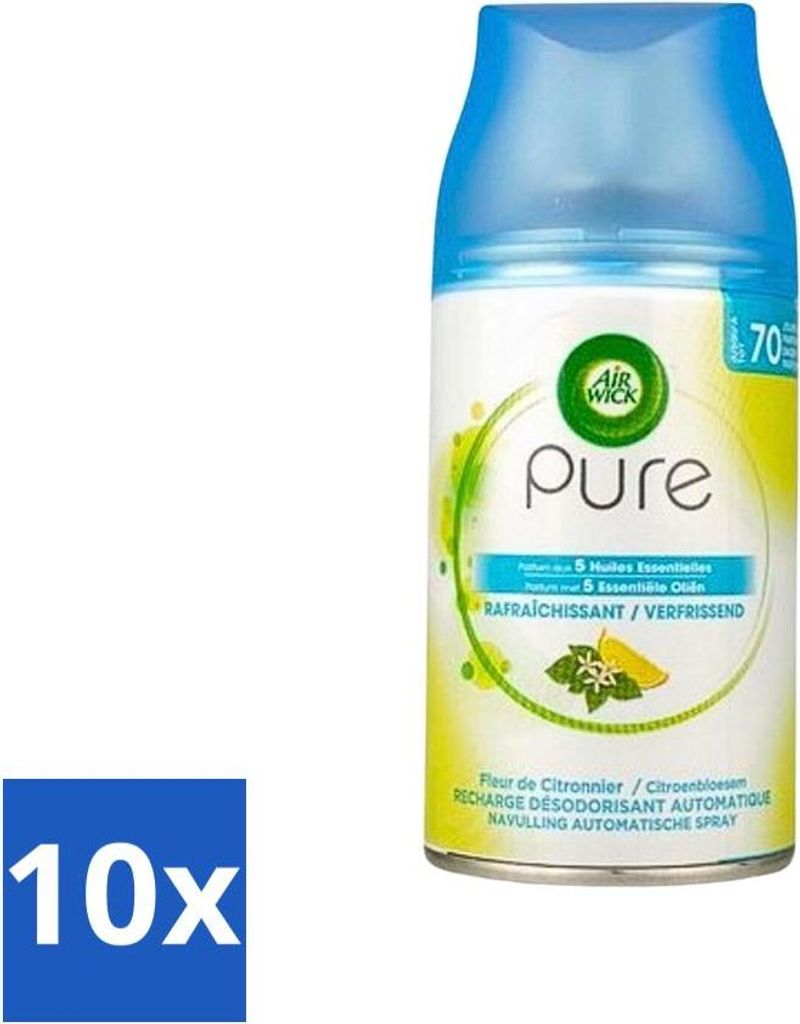Air Wick Freshmatic – Lufterfrischer-Nachfüller – Erfrischende reine ätherische Öle – 250 ml - Vorteilspack - 10 Stücke