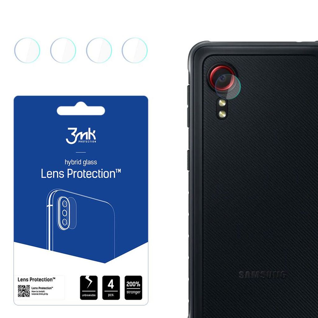 3mk Hybridglas Lens Protection für Samsung Galaxy Xcover 5 Kamera Objektiv Kameralinse 0,16mm 6H (4 Stück)