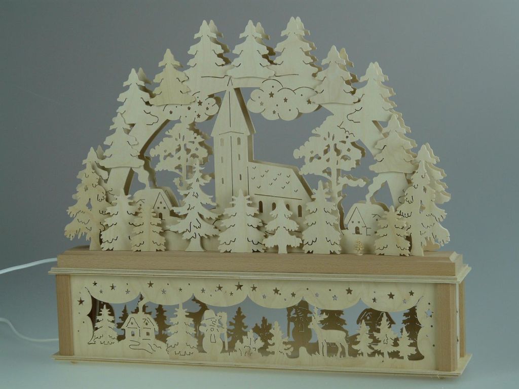 Original Erzgebirgischer Marken Schwibbogen Lichterbogen 50 x 43 cm K50-B_131