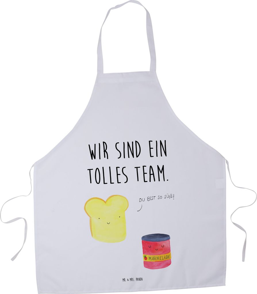 Mr. & Mrs. Panda Grillschürze Toast Marmelade - Weiß - Geschenk, Schürze, Küche Deko, Spruch, Küchenschürze, Arbeitsschürze, Brot, Küchenzu...