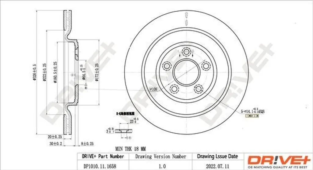 Disque de frein haute teneur en carbone pour Jaguar XJ X350 X358