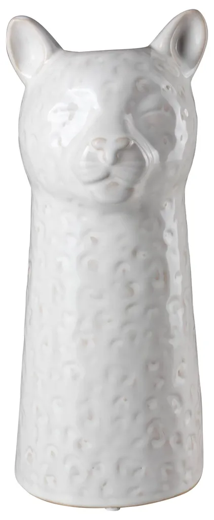 Grand vase décoratif léopard en céramique blanche 26cm style moderne