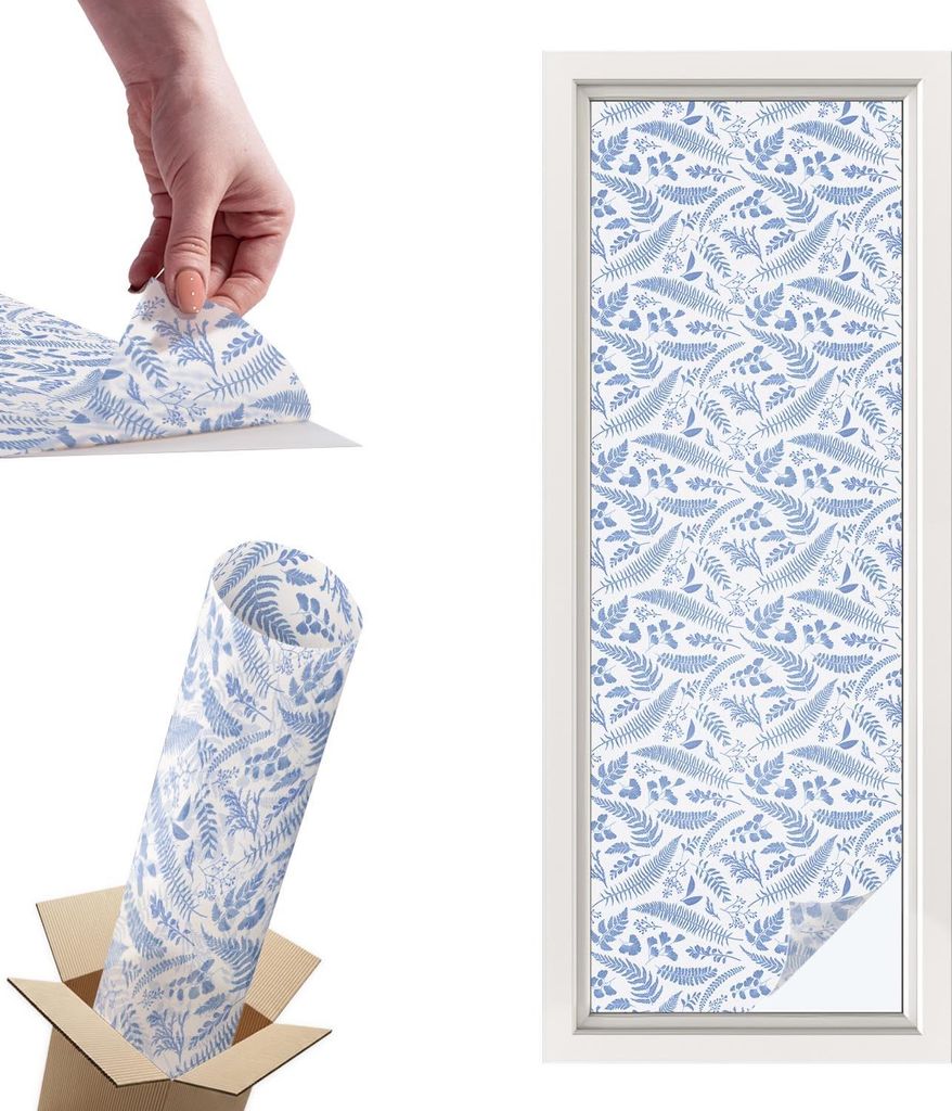 Buntglasfolie für Fenster – 146x50 cm – Stained-Glass-Fensterfolie, dekorativ & blickdicht – Selbstklebende Glasdekorfolie im Buntglas-Desig...