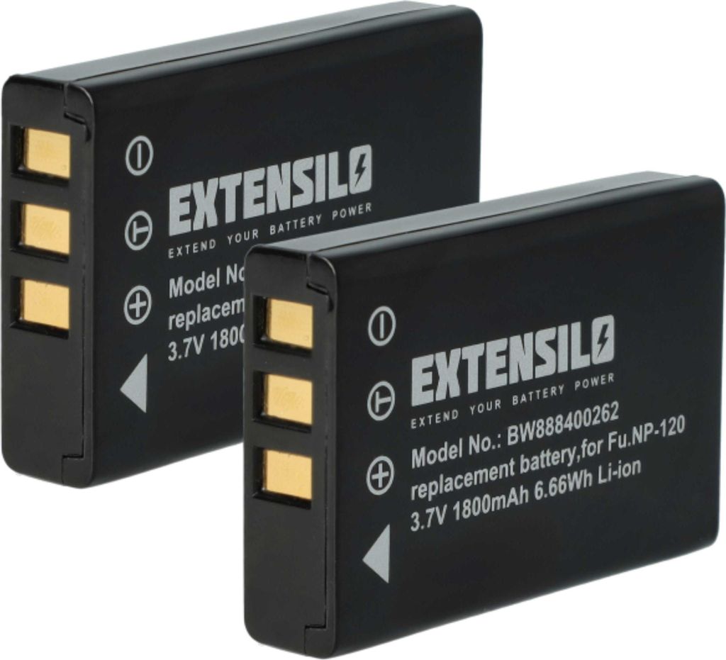 EXTENSILO 2x Akku Ersatz für Fuji Fujifilm NP-120 für Produktbild 