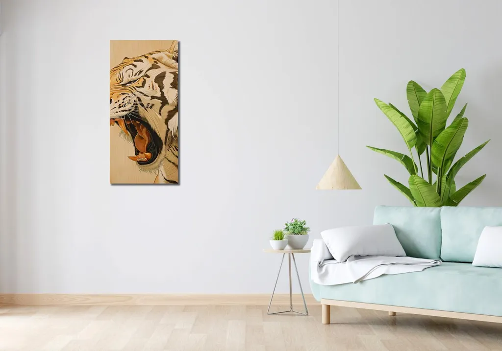 Impression tigre 40x90 cm image grand format anti-reflet mat - 2
