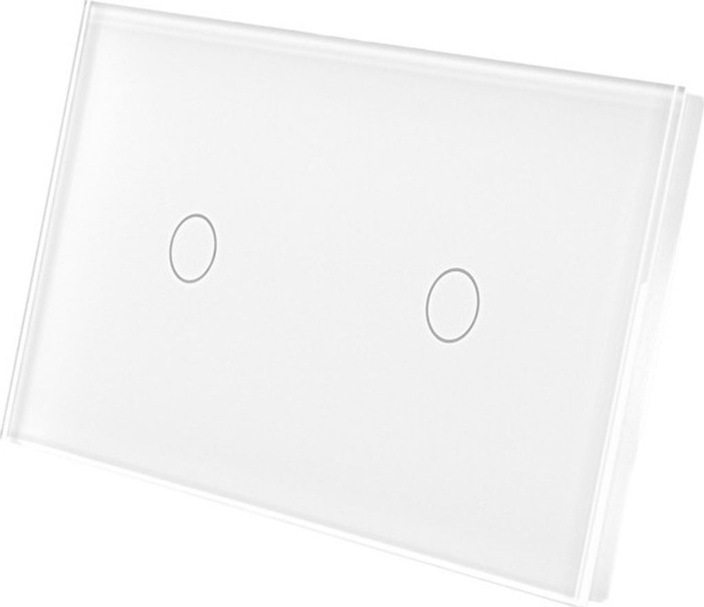 Touchschalter Panel 1+1 Glas weiß Qtouch Wandschalter ohne Modul