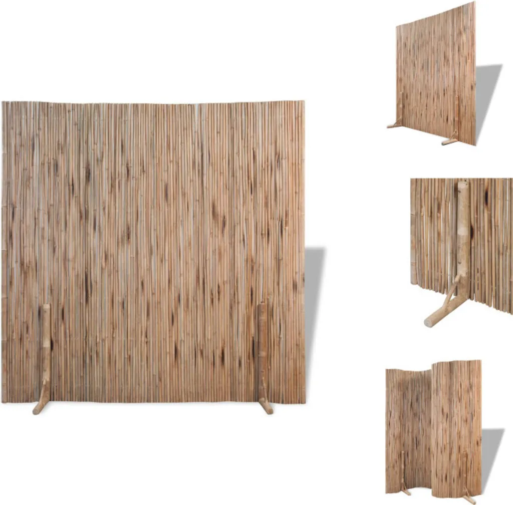 Clôture en bambou pour jardin et balcon - Panneau occultant 180x170 cm