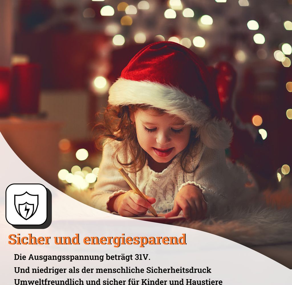 LZQ LED Lichterkette 30M 240 LED Kristall Kugeln Warmweiß Produktbild 8