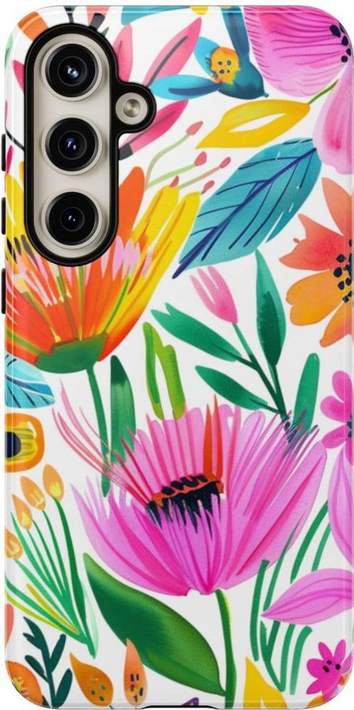 Lebhaftes Aquarell-Blumenmuster – Hülle Kompatibel mit Samsung Galaxy S24 Plus