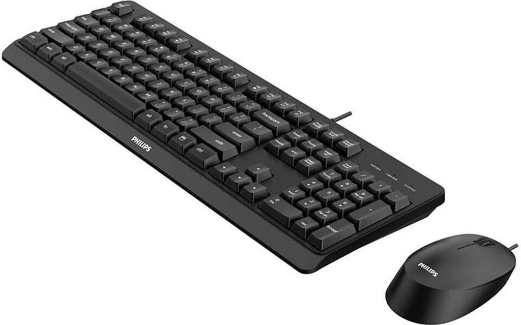 Philips 2000 series SPT6207BL/16, Volle Größe (100%), Kabelgebunden, USB, QWERTY, Schwarz, Maus enthalten