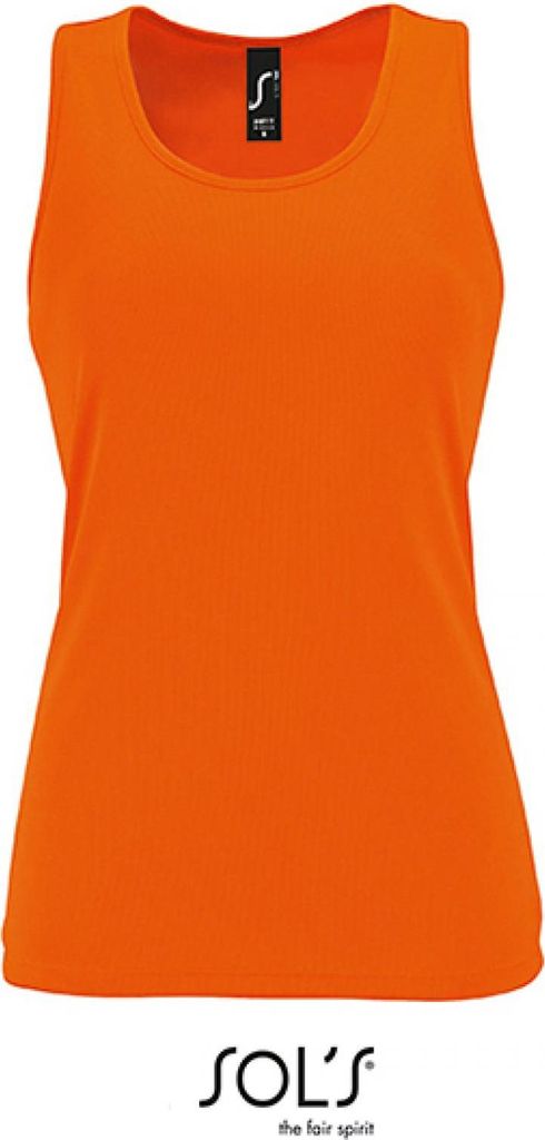 SOLs 02117 | Damen Sports Tank Top Sporty - Farbe: Neon Orange - Größe: XS