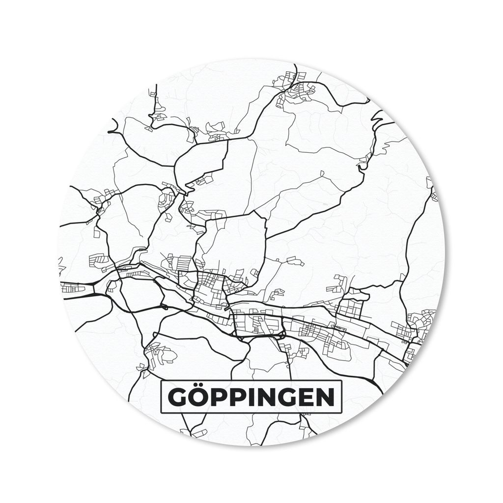 MuchoWow Mauspad Mousepad Karte - Göppingen - Karte - Stadtplan 30x30 cm - Mousepads - Maus Mat - Pad - Mausunterlage - Tischunterlage - Schreib...