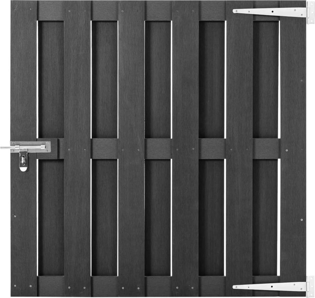 The Living Store Gartentor WPC 100 x 100 cm Grau