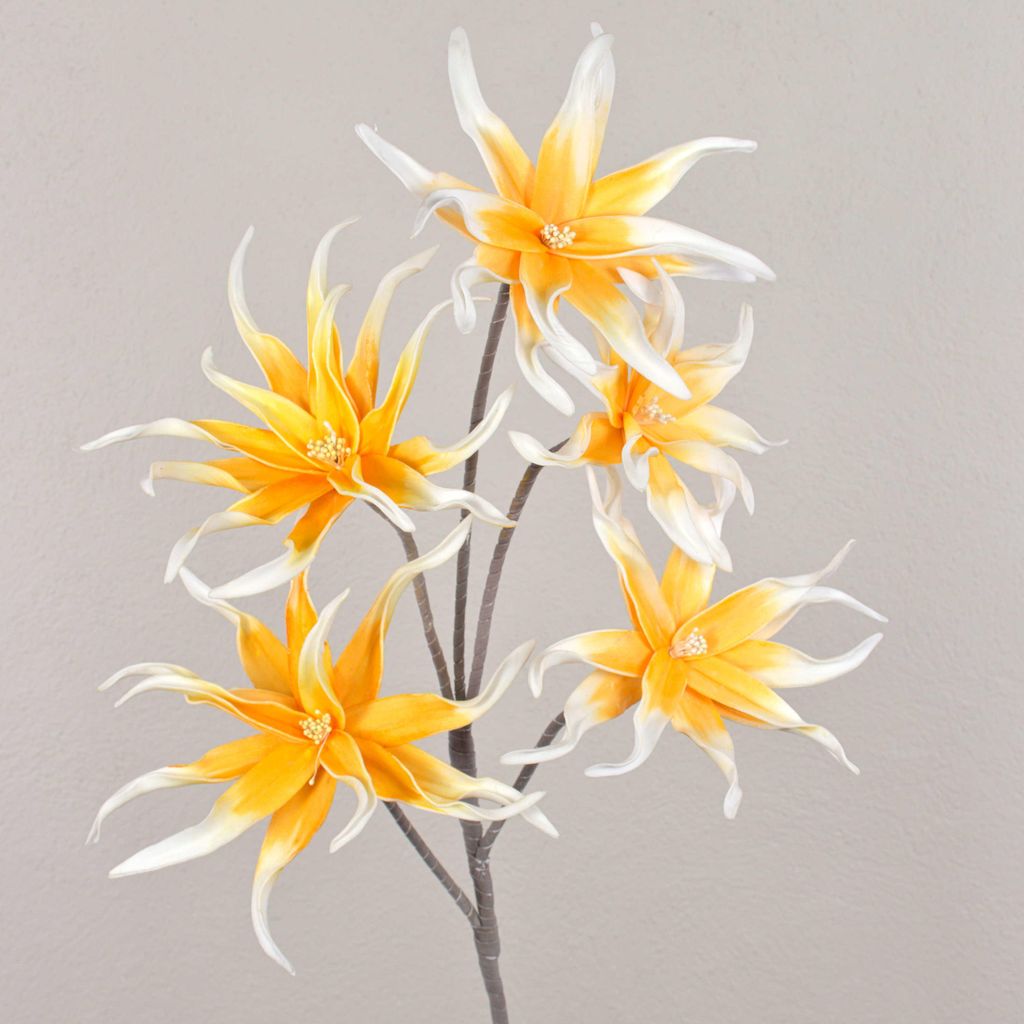artplants.de Künstliche Lilie CÄCILIA, gelb-weiß, 115cm, Ø13-20cm - Kunst Lilie