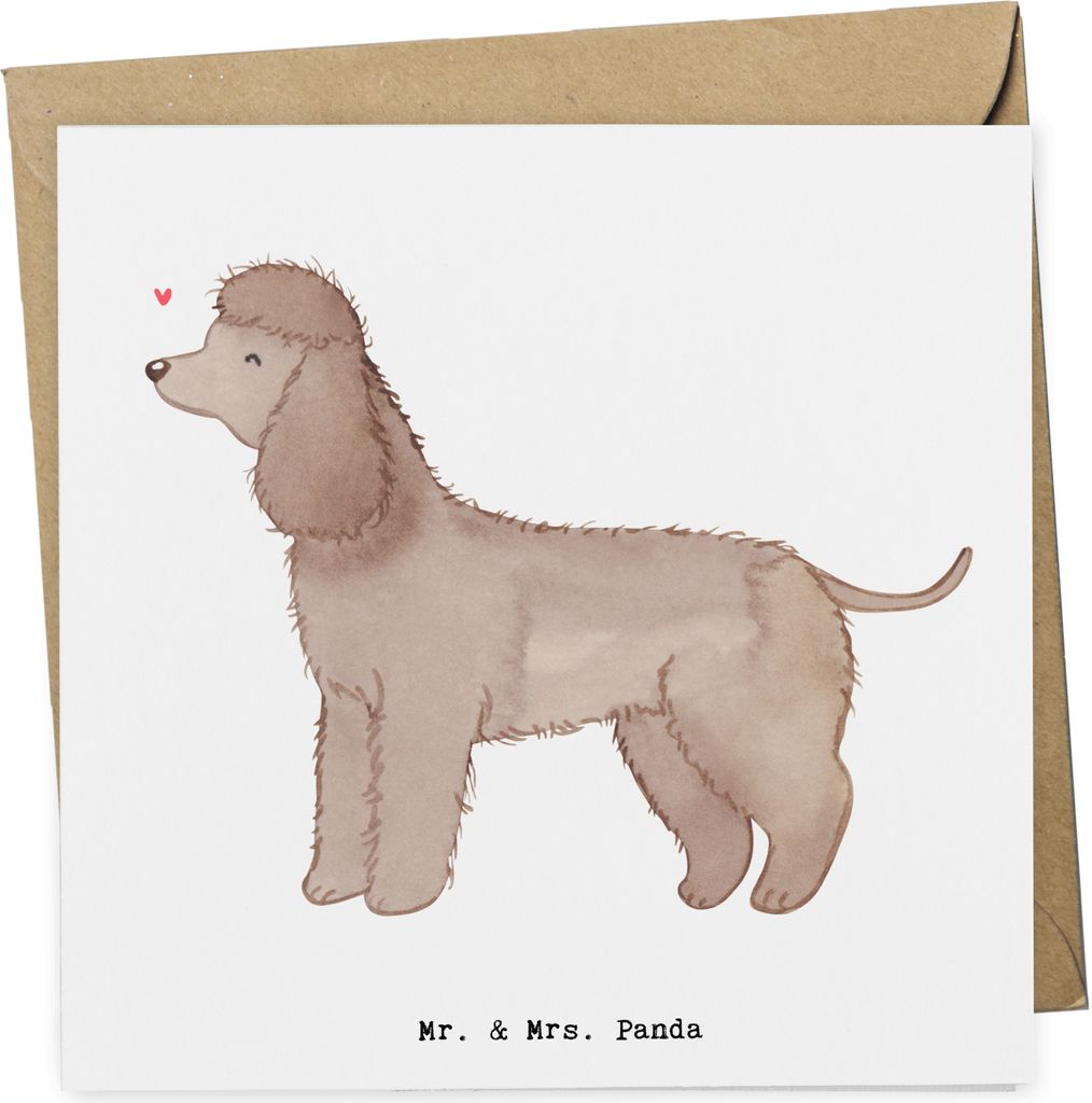 Mr. & Mrs. Panda Grußkarte Irish Water Spaniel Moment - Weiß - Geschenk, anlasskarte, Jagdhund, faltkarte, Glückwunschkarte, doppelkarte, Klappk...