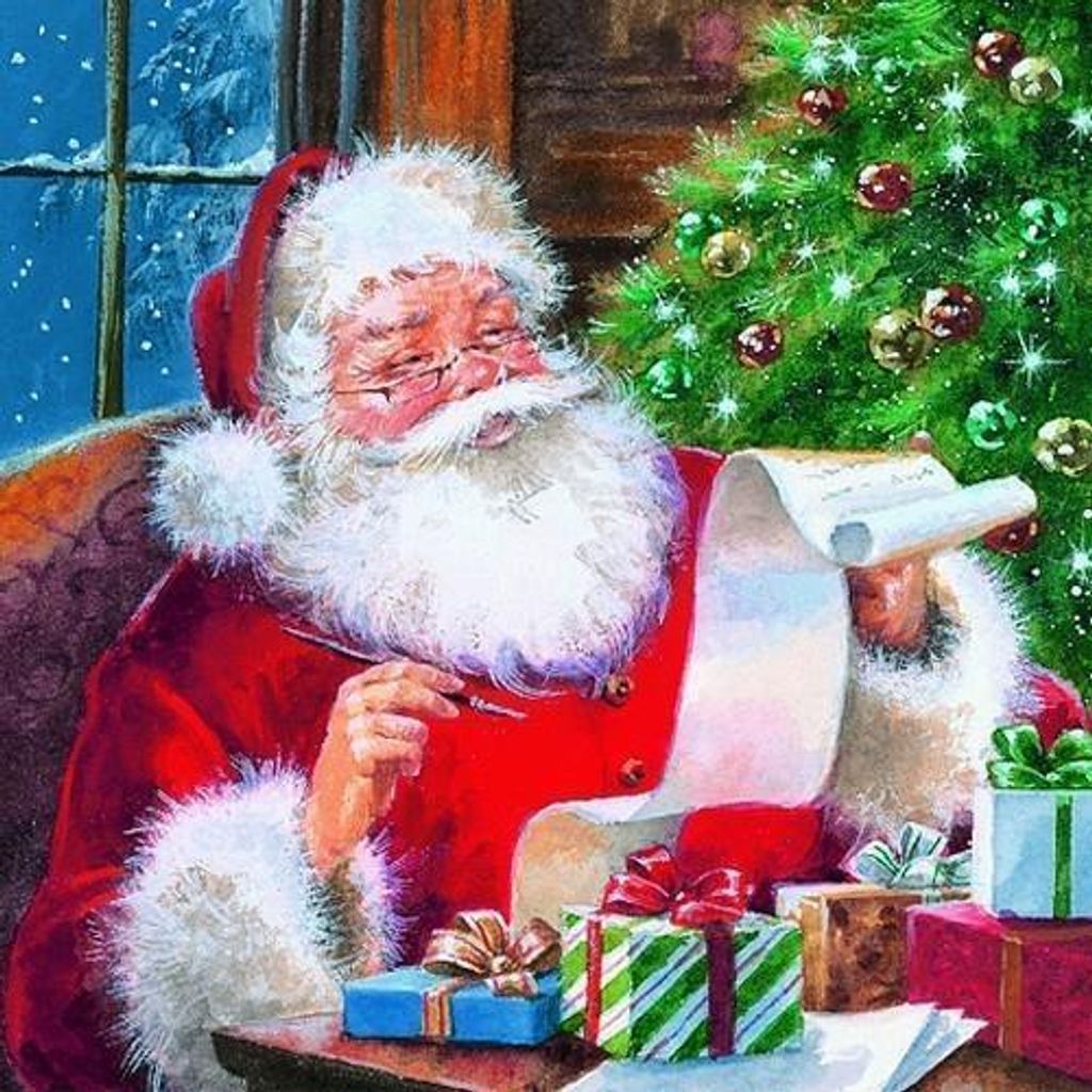 ti-flair - Servietten - Santa Claus Checking Wishlist, 3-lg