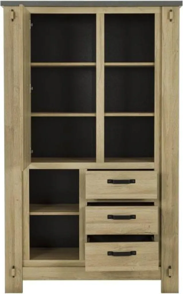 Gagnez de la place avec le buffet haut BROCELIANDE chêne clair 124 cm