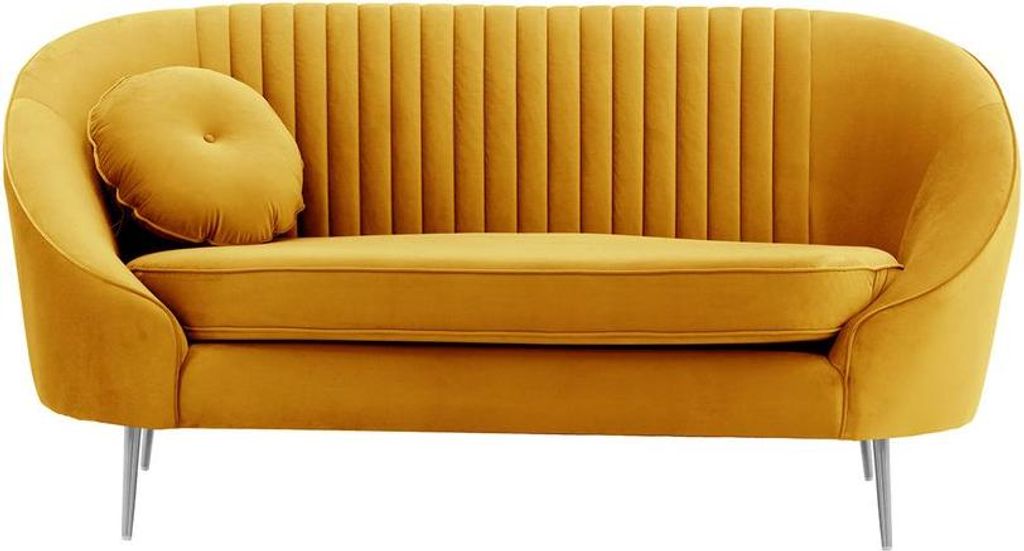 Zweisitzer-Sofa Kooper mit Ziernähten-Velluto 8-chrome metal